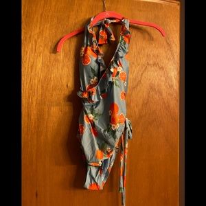 Modcloth Reese Orange/Blue One Piece - New